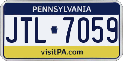 PA license plate JTL7059