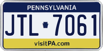 PA license plate JTL7061