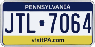 PA license plate JTL7064