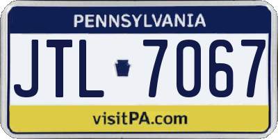 PA license plate JTL7067