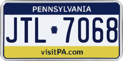 PA license plate JTL7068