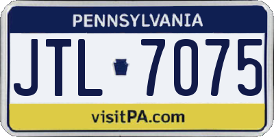 PA license plate JTL7075