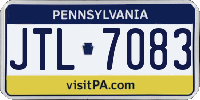 PA license plate JTL7083