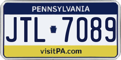 PA license plate JTL7089