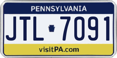 PA license plate JTL7091