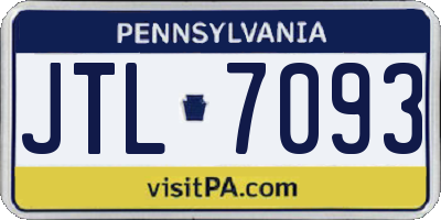 PA license plate JTL7093