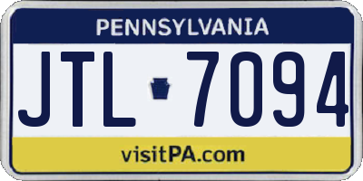 PA license plate JTL7094