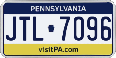 PA license plate JTL7096