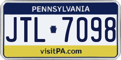 PA license plate JTL7098