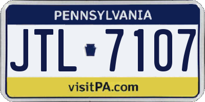 PA license plate JTL7107