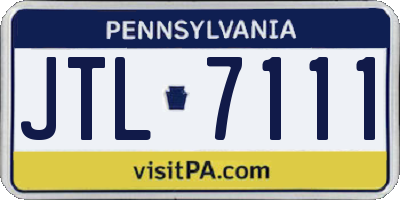 PA license plate JTL7111