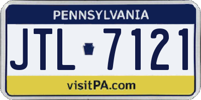 PA license plate JTL7121