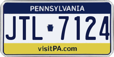 PA license plate JTL7124