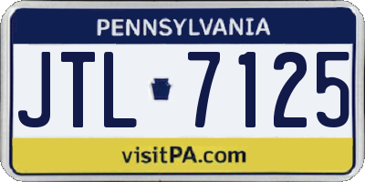 PA license plate JTL7125