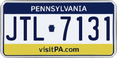 PA license plate JTL7131