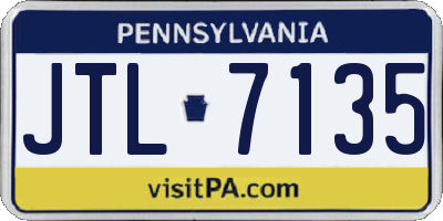 PA license plate JTL7135