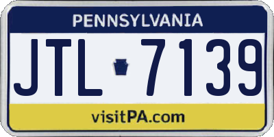 PA license plate JTL7139