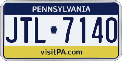 PA license plate JTL7140
