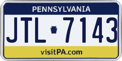 PA license plate JTL7143