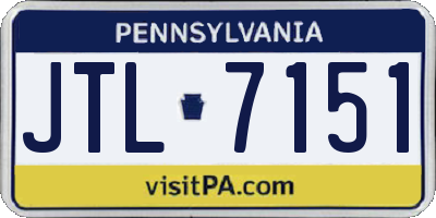 PA license plate JTL7151