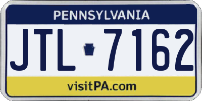 PA license plate JTL7162