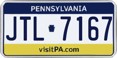 PA license plate JTL7167