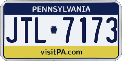PA license plate JTL7173