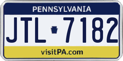 PA license plate JTL7182