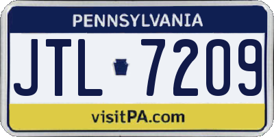 PA license plate JTL7209