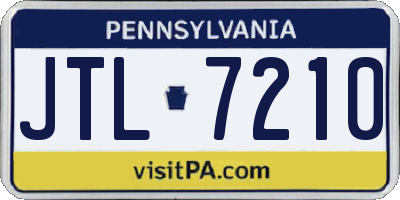 PA license plate JTL7210