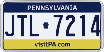 PA license plate JTL7214