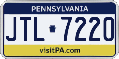 PA license plate JTL7220