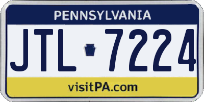 PA license plate JTL7224