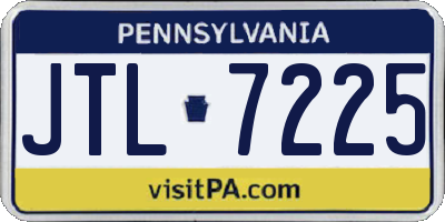 PA license plate JTL7225