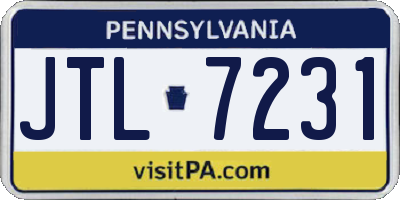 PA license plate JTL7231