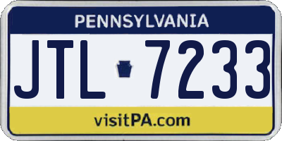 PA license plate JTL7233