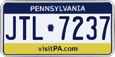 PA license plate JTL7237