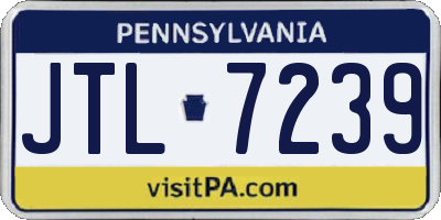 PA license plate JTL7239