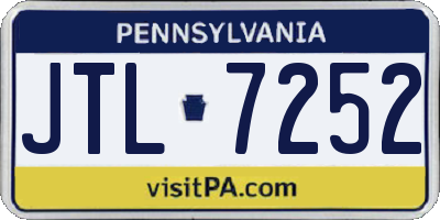 PA license plate JTL7252