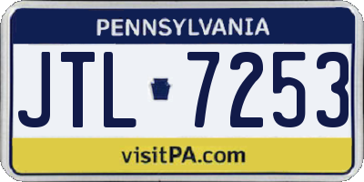 PA license plate JTL7253
