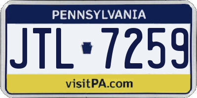 PA license plate JTL7259