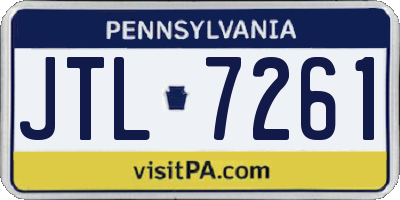 PA license plate JTL7261