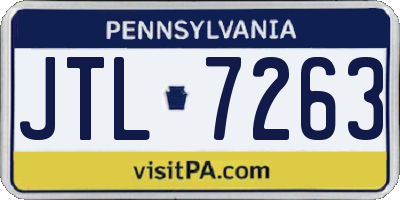 PA license plate JTL7263