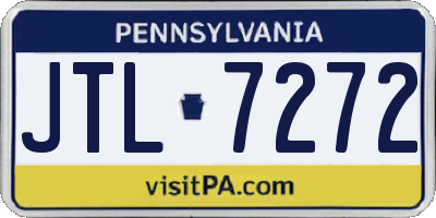 PA license plate JTL7272