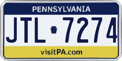 PA license plate JTL7274