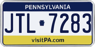 PA license plate JTL7283