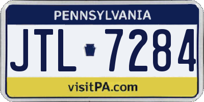 PA license plate JTL7284