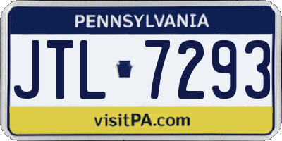 PA license plate JTL7293
