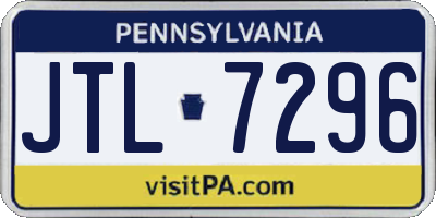 PA license plate JTL7296