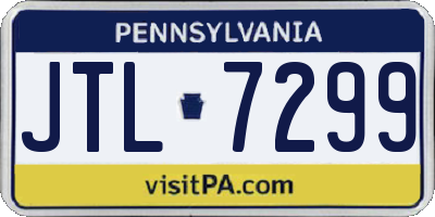 PA license plate JTL7299